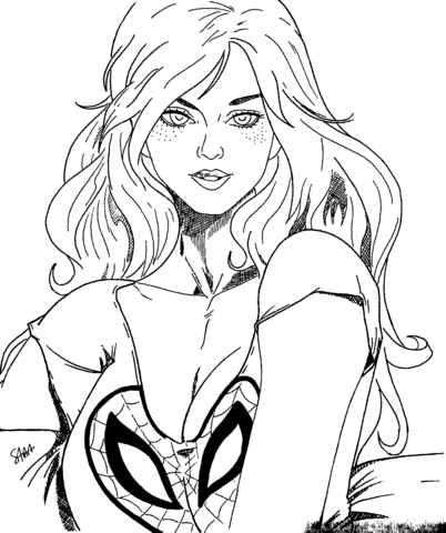 Mary Jane Watson Coloring Page